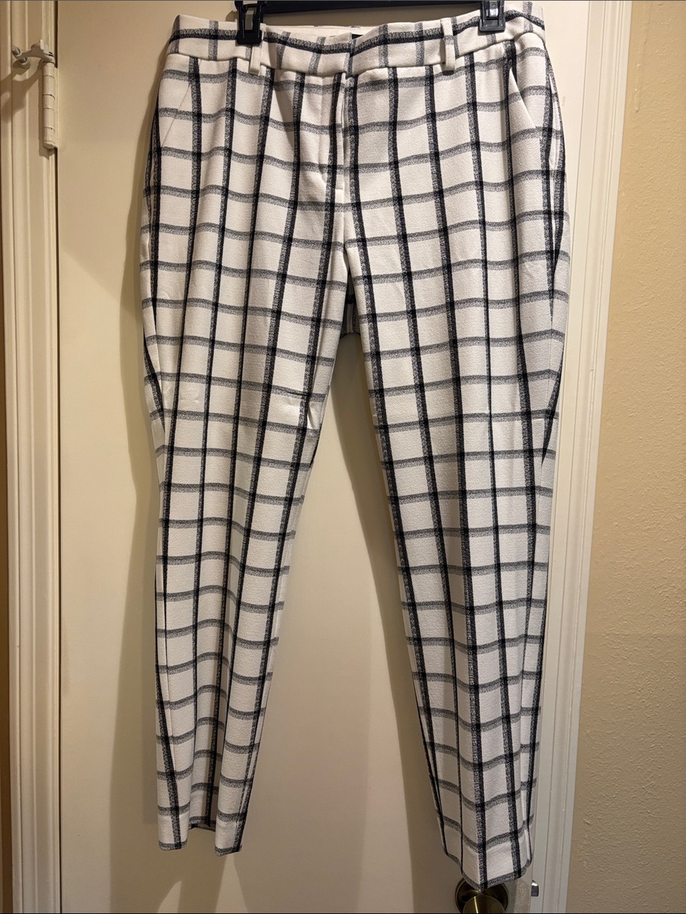 Express White and Black Windowpane Dress Pants